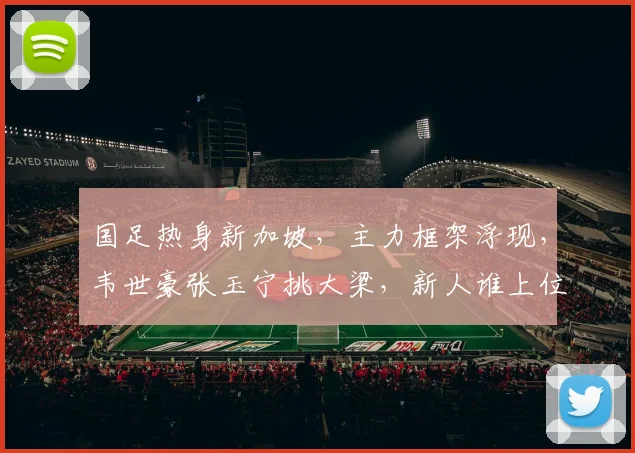 国足热身新加坡，主力框架浮现，韦世豪张玉宁挑大梁，新人谁上位